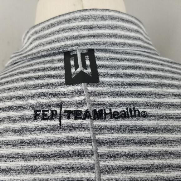 Nike Dri-FIT Polo Shirt Mens Medium Gray Striped Golf Tiger Woods AdventHealth - Picture 8 of 13